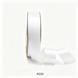 Panglică satin 2.5 cm × 45 m – Alb