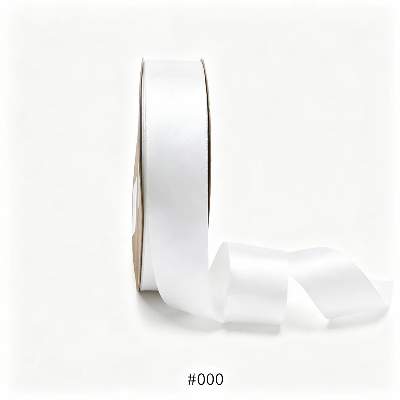 Panglică satin 2.5 cm × 45 m – Alb