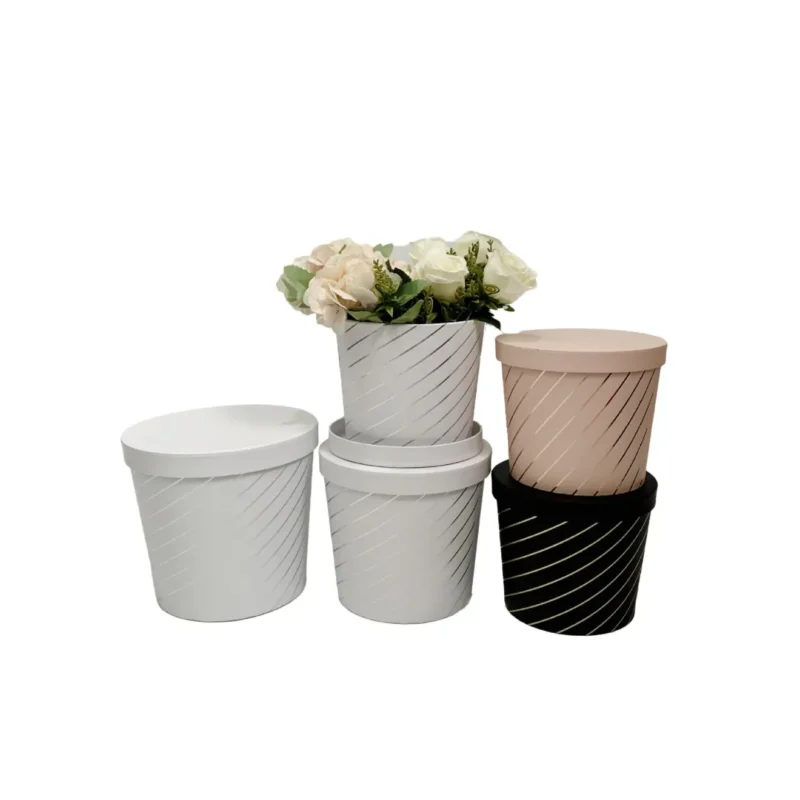 Set 3 cutii rotunde pentru aranjamente florale