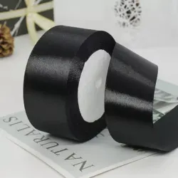 Panglică satin 5 cm × 22 m – Negru