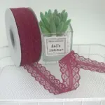 Panglică dantelă 3 cm × 45 m – Roșu vin