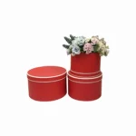 Set 3 cutii rotunde carton, roșu – Roșu