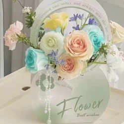 Cutie poșetă carton pentru aranjamente florale – Verde