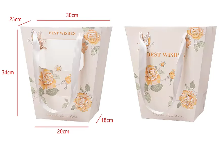 Set 2 pungi trapez cu imprimeu floral
