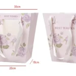 Set 2 pungi trapez cu imprimeu floral
