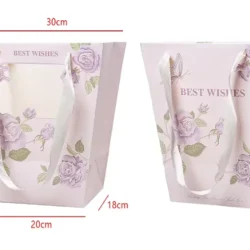 Set 2 pungi trapez cu imprimeu floral