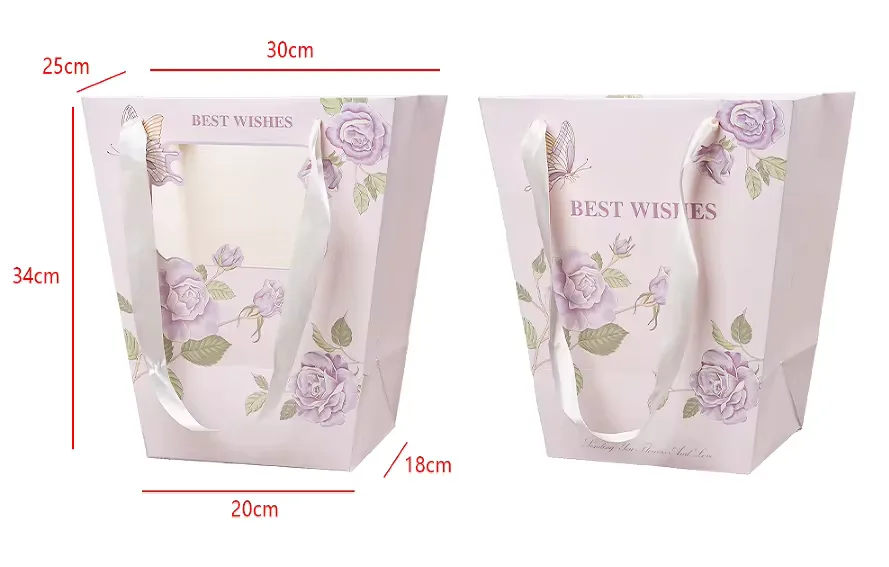 Set 2 pungi trapez cu imprimeu floral