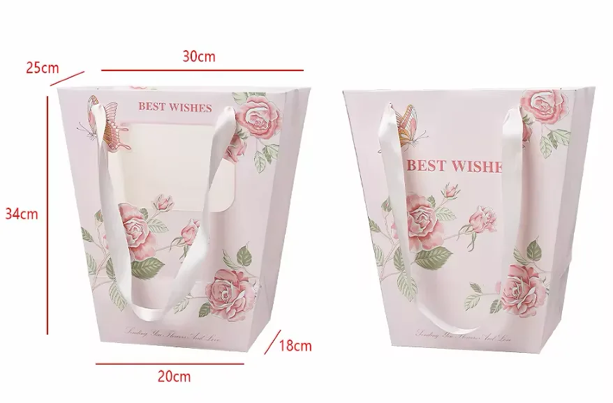 Set 2 pungi trapez cu imprimeu floral