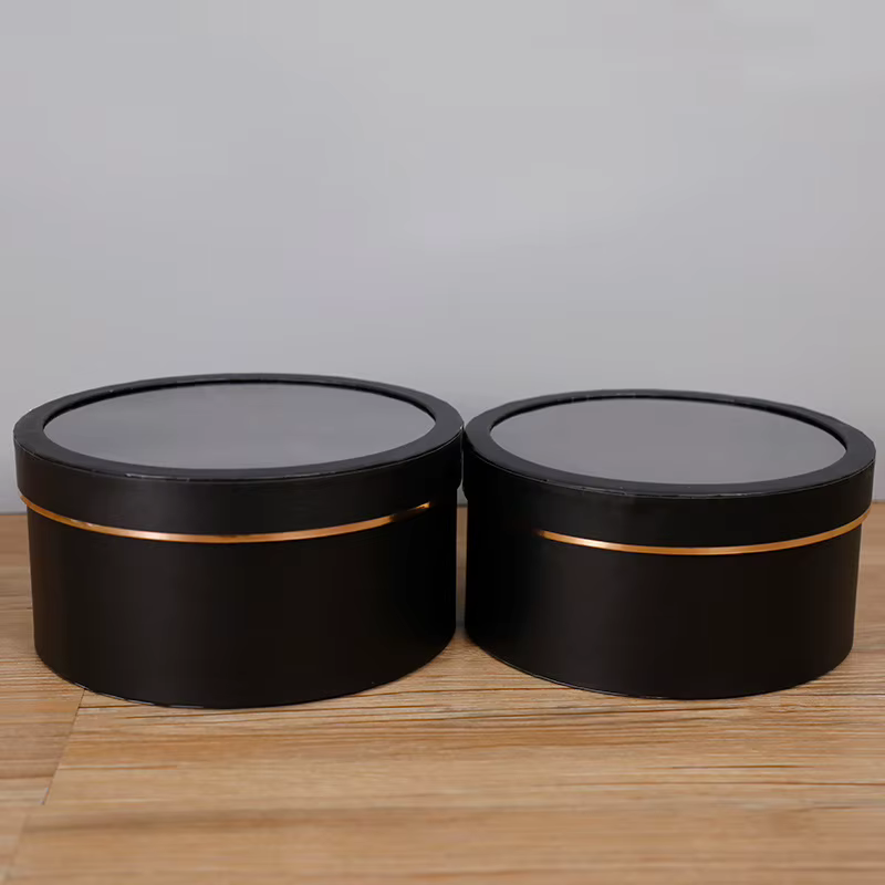 Set 2 cutii rotunde cu capac transparent