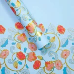 Ambalaj cu imprimeu floral auriu pentru buchete (set 20 coli)