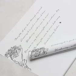 Ambalaj cu text caligrafic pentru buchete (set 20 coli)