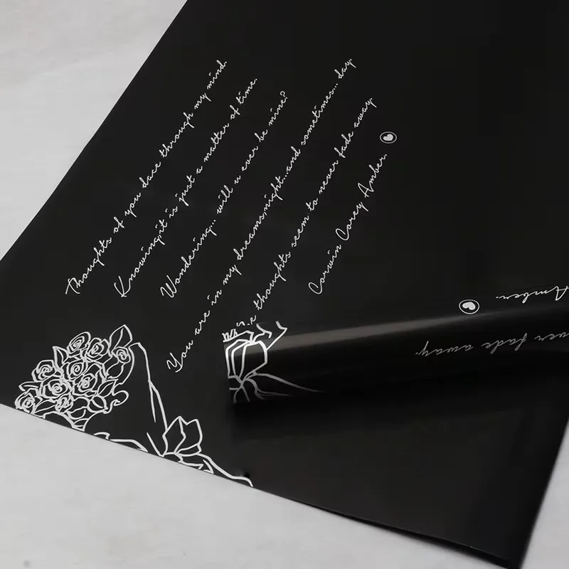 Ambalaj cu text caligrafic pentru buchete (set 20 coli)