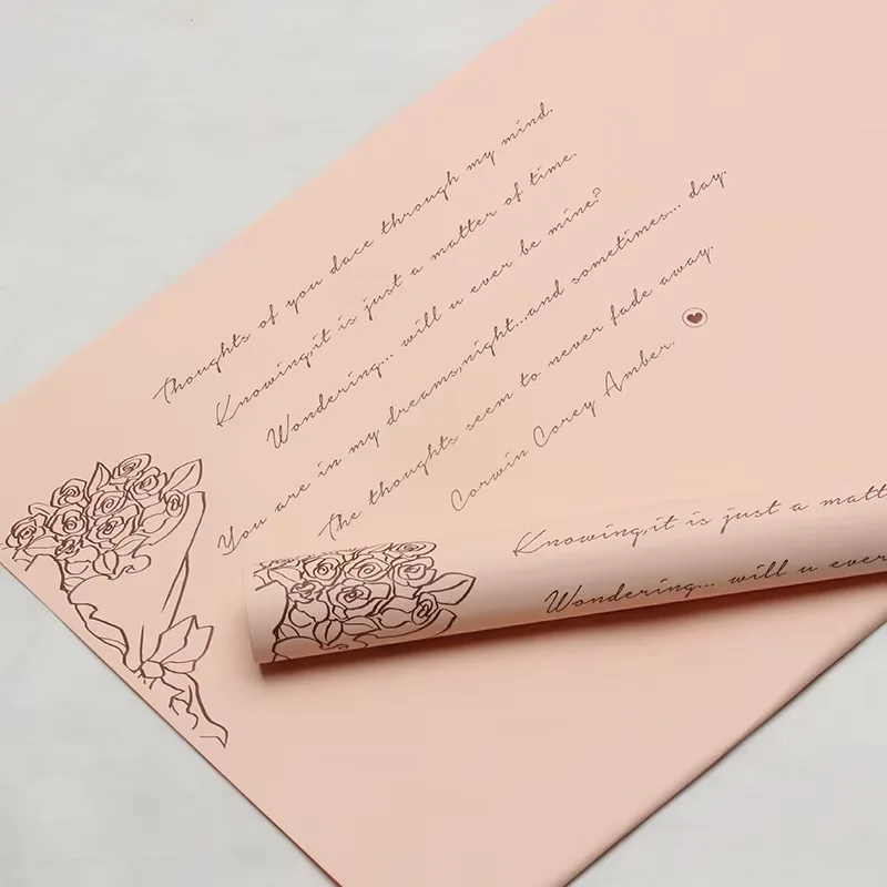 Ambalaj cu text caligrafic pentru buchete (set 20 coli)