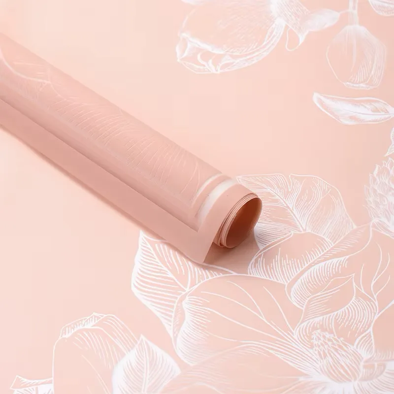 Ambalaj semitransparent cu model floral pentru buchete (set 20 coli)